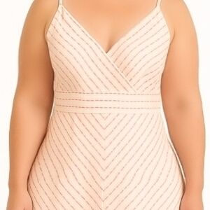 Striped V-Neck Sleeveless Dress